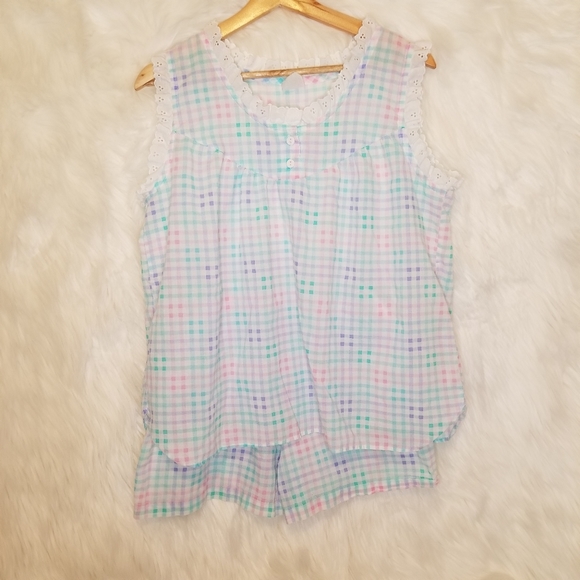 Vintage Ginham checkered Pastel Set 2 piece - Picture 5 of 9
